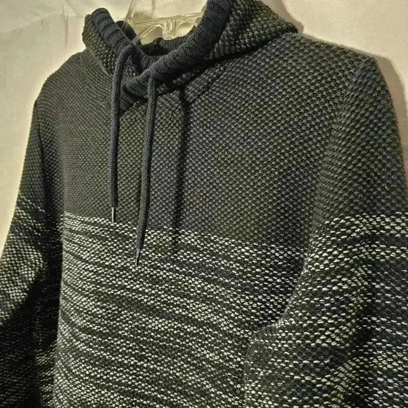 Commerce Mens Cotton Blend Sweater Hoodie Gray/White Size Large - Picture 2 of 10